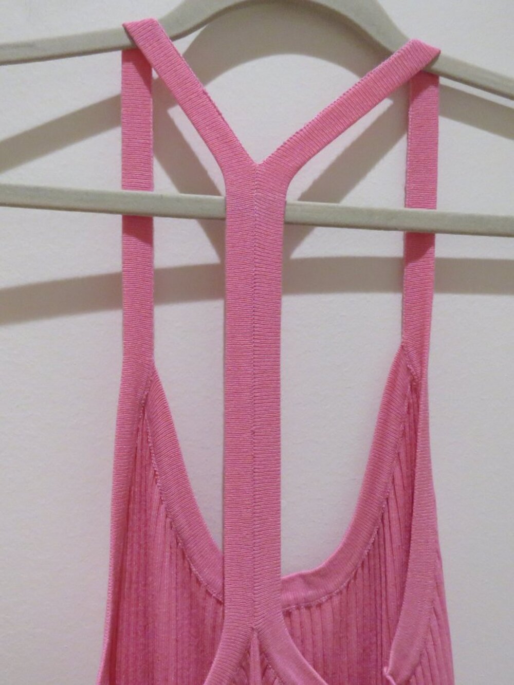MESHKI Yasamin Ribbed Knit Maxi Dress in Pink Medium Bodycon Coquette Balletcore - Picture 14 of 15